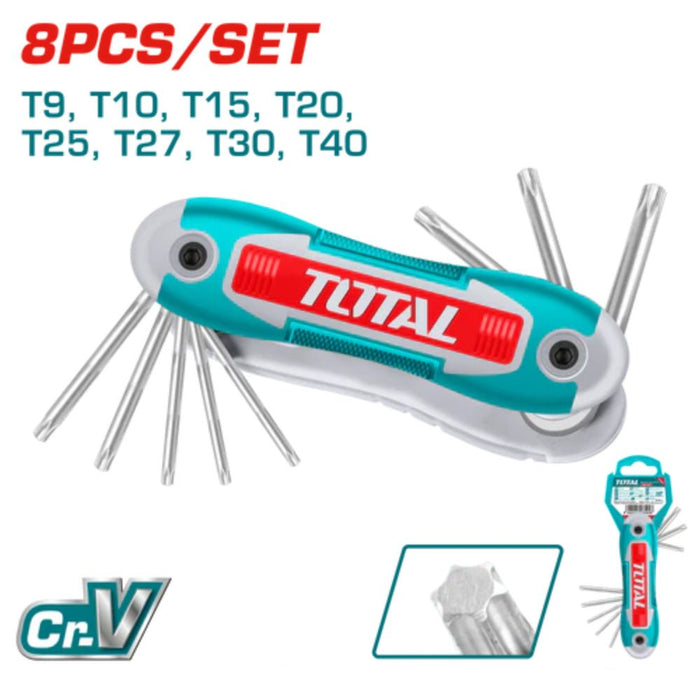 TOTAL Jeu De Clés Torx Pliables 8 Pièces CrV THT1061846 - TOTAL TOOLS TUNISIA Site officiel | Station d'outils