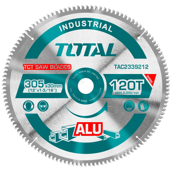 Total Lame Scie Circulaire TCT 305 mm 120T 30 mm Aluminium Profilés TAC2339212 - TOTAL TOOLS TUNISIA Site officiel | Station d'outils