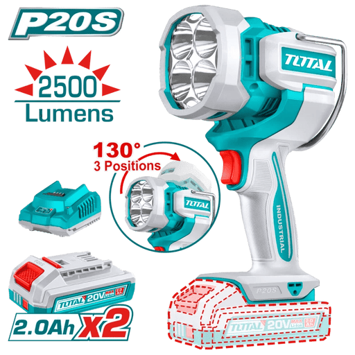 TOTAL Lampe De Travail 20V 2.2Ah 2500 Lumens Pour Professionnels TWLI20887 - TOTAL TOOLS TUNISIA Site officiel | Station d'outils