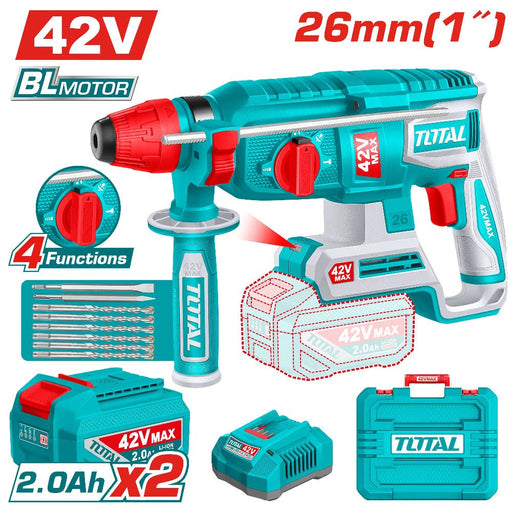 Total Marteau Perforateur Sans Fil 42V Brushless 26mm TRHLI422682 - TOTAL TOOLS TUNISIA Site officiel | Station d'outils
