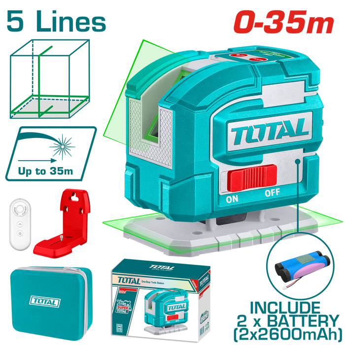 Total Niveau Laser Multilignes Vert TLL306502 Portée 0 à 35 m - TOTAL TOOLS TUNISIA Site officiel | Station d'outils