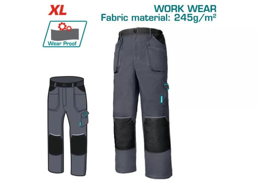 TOTAL Pantalon De Travail XL En Tissu Coton/Poly 245 G/m2 TSP6022.XL - TOTAL TOOLS TUNISIA Site officiel | Station d'outils