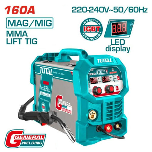 Total Poste Soudure Multiprocess MIG MAG MMA Lift TIG 160A 220 240V LED - TOTAL TOOLS TUNISIA Site officiel | Station d'outils
