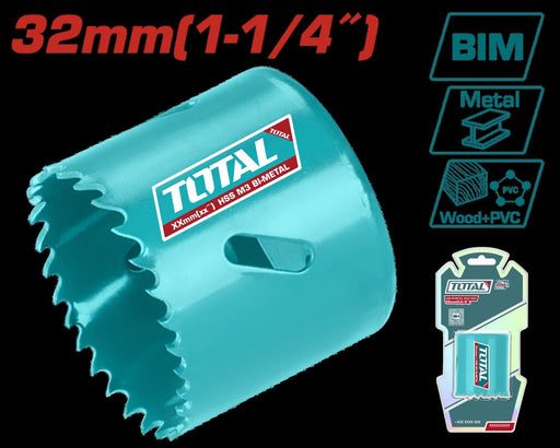 Total Scie Cloche BIM 32 Mm Bi - Métal HSS M3 Profondeur 38 Mm TAC410321 - TOTAL TOOLS TUNISIA Site officiel | Station d'outils