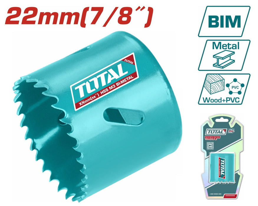 TOTAL Scie Cloche BIM Bi Métal 22mm Profondeur38mm Haute Performance TAC410221 - TOTAL TOOLS TUNISIA Site officiel | Station d'outils