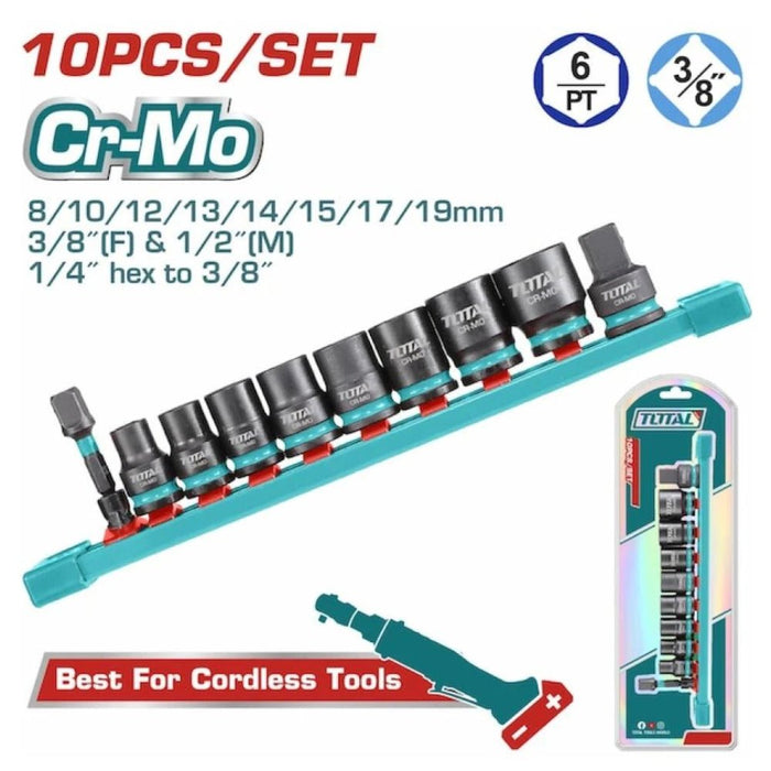 TOTAL THKISD38106L – Jeu de douilles longues à choc 3/8" - TOTAL TOOLS TUNISIA Site officiel | Station d'outils