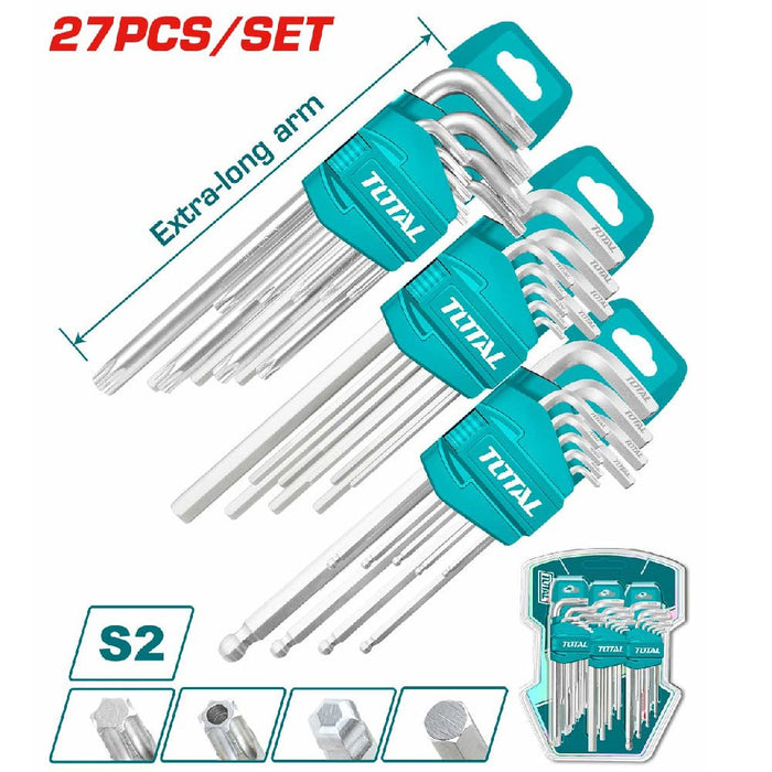 TOTAL THT106KT0271 – Jeu de clés Allen et Torx 27 pièces - TOTAL TOOLS TUNISIA Site officiel | Station d'outils