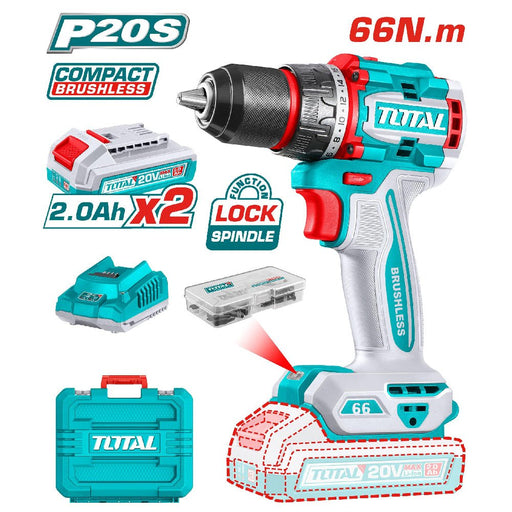 Total Visseuse Brushless Sans Fil 66 Nm 20 V 2,2 Ah Pro Pour Pros TDLI20668 - TOTAL TOOLS TUNISIA Site officiel | Station d'outils