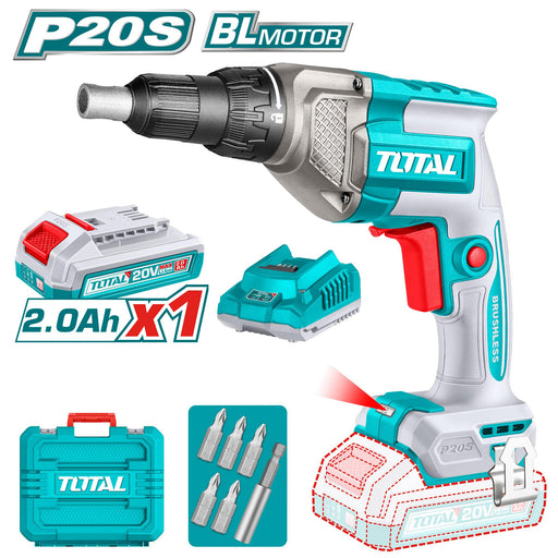 TOTAL Visseuse Plaquiste Sans Fil 20V Brushless P20S 2,0Ah TDSLI204281 - TOTAL TOOLS TUNISIA Site officiel | Station d'outils