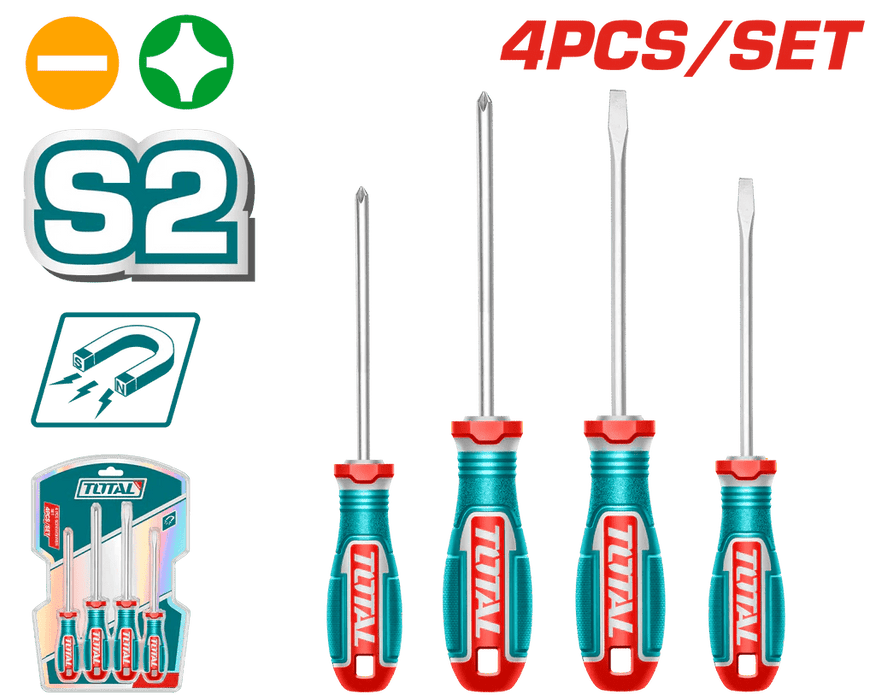 Tournevis Magnétiques TOTAL S2 Ensemble De 4 Pièces - TOTAL TOOLS TUNISIA Site officiel | Station d'outils