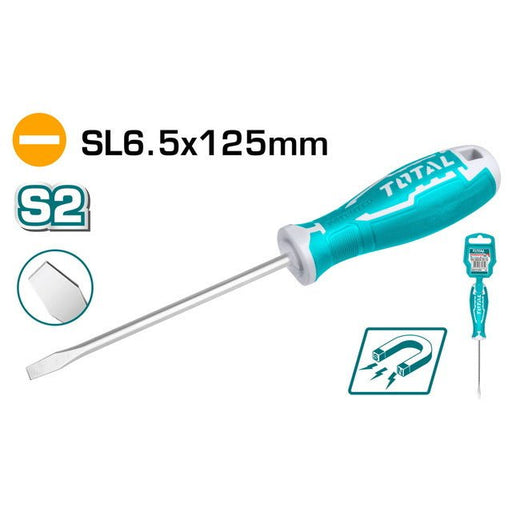 Tournevis Plat Total THT266125 6,5x125 Acier S2 Magnétique - TOTAL TOOLS TUNISIA Site officiel | Station d'outils