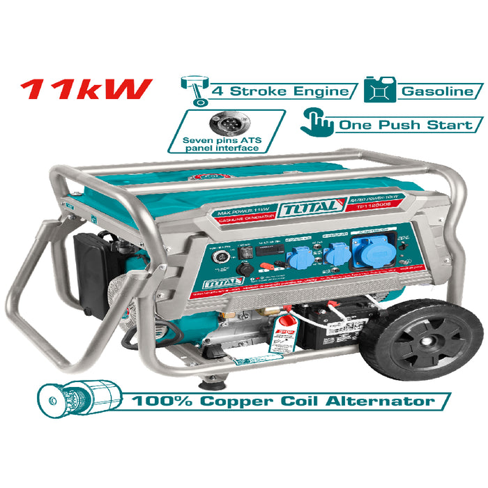 TOTAL Groupe Électrogène Portable 11 kW Puissance Professionnelle TP1120006