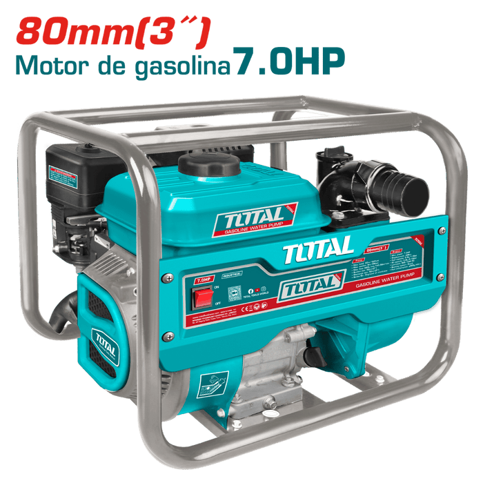 TOTAL Motopompe Essence 3 Pouces 7HP 80 Mm Aspiration Refoulement 4 Temps TP3306